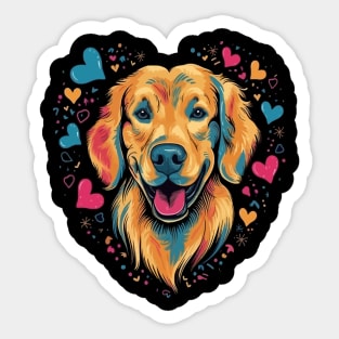 Golden Retriever Valentine Day Sticker